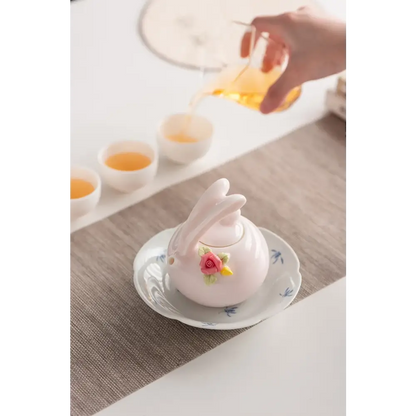 Théière en Porcelaine Lapin Rose
