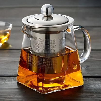 Théière en Verre avec Filtre Pratique
