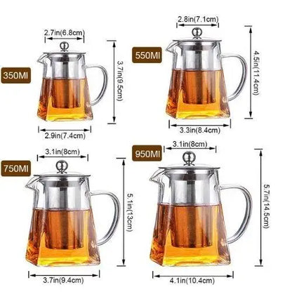 Théière en Verre avec Filtre Pratique