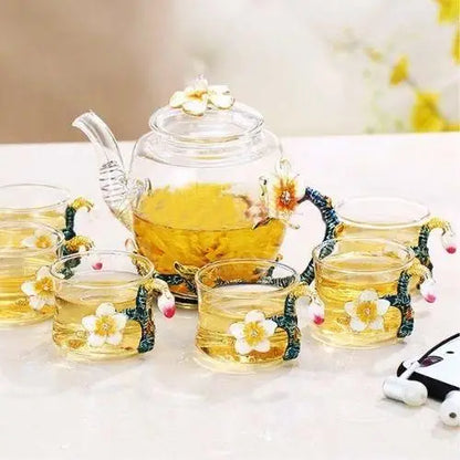 Théière en Verre Design Floral