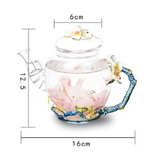 Théière en Verre Design Floral