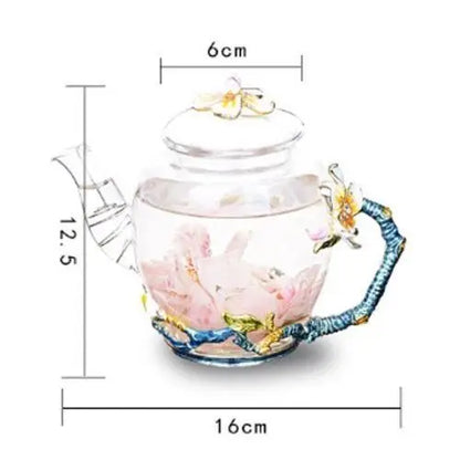Théière en Verre Design Floral