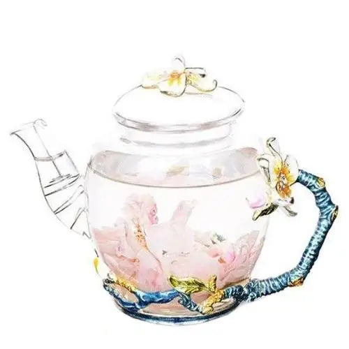 Théière en Verre Design Floral