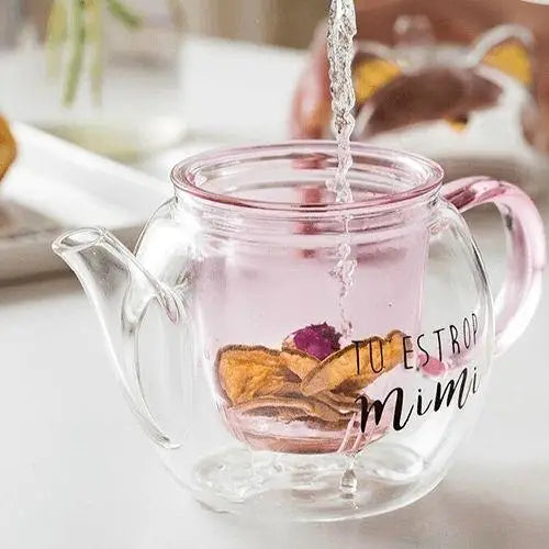 Théière en Verre en Forme de Chat "Tu es trop Mimi"
