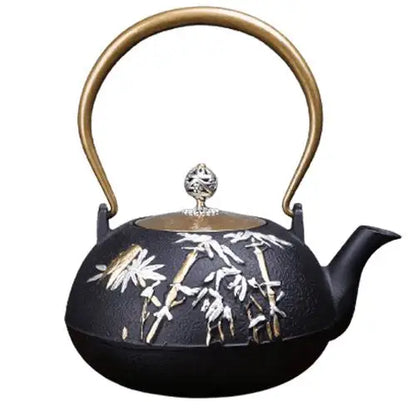Théière Fonte Bambou Doré