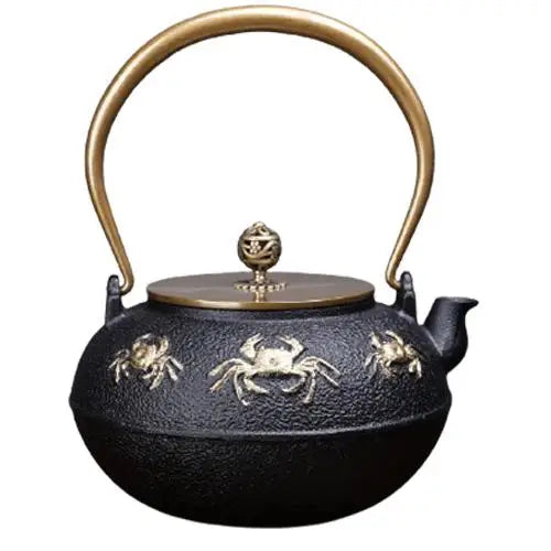 Théière Fonte Crabe Doré