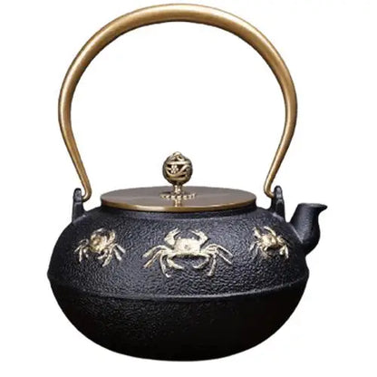 Théière Fonte Crabe Doré