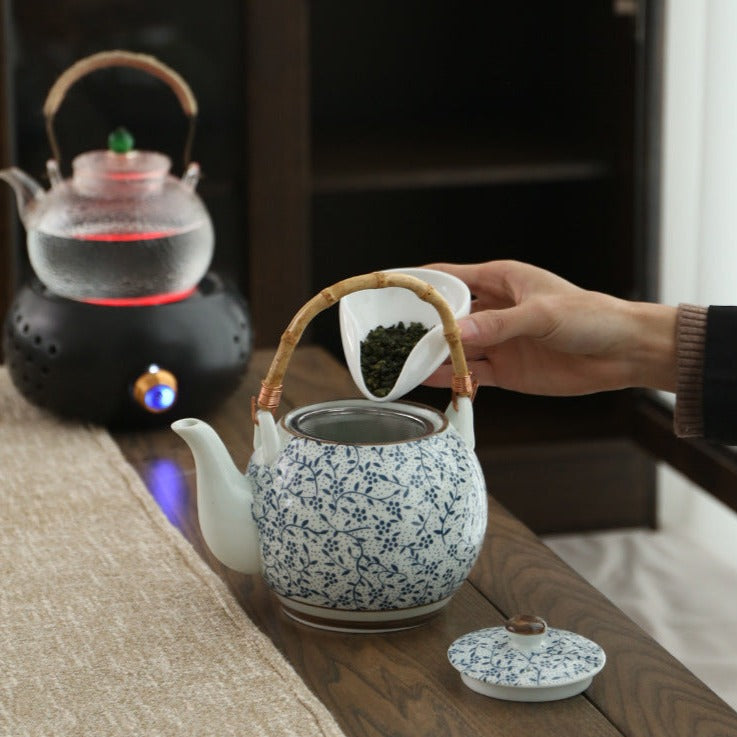 Théière japonaise céramique bleu