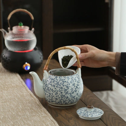 Théière japonaise céramique bleu