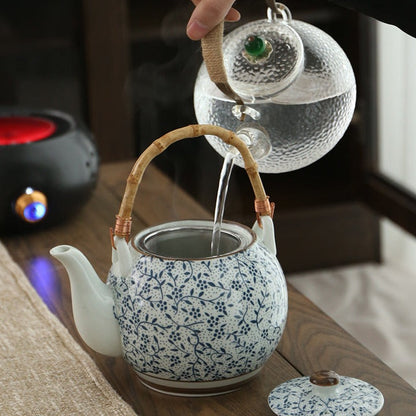 Théière japonaise céramique bleu