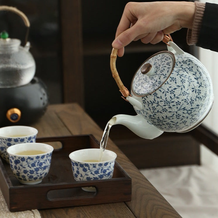 Théière japonaise céramique bleu