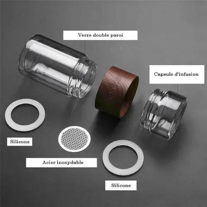 Thermos à Thé en Verre à Double Paroi