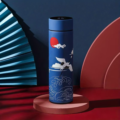 thermos japonais élégant bleu