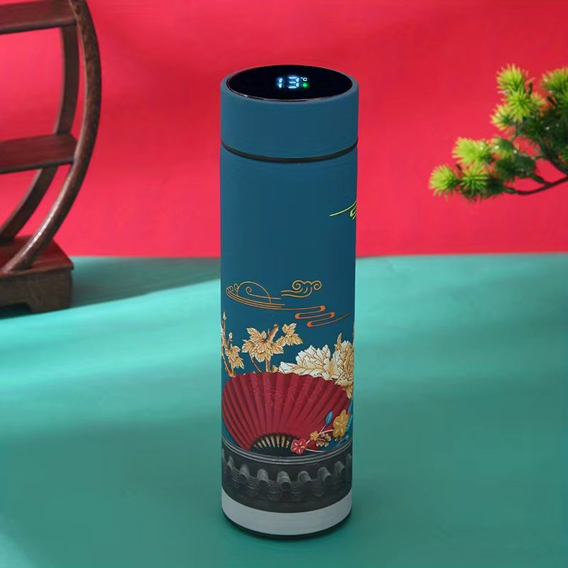 thermos japonais élégant bleu LED