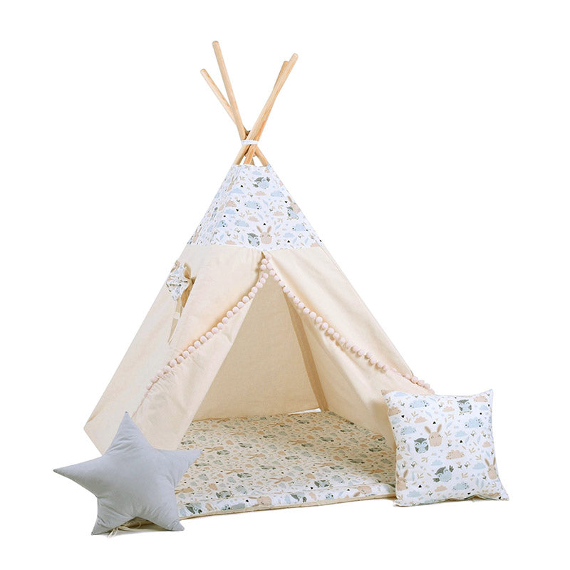 tipi-enfant-blanc-avec-motifs-animaux