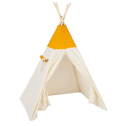 Tipi Lit Enfant Jaune et Blanc