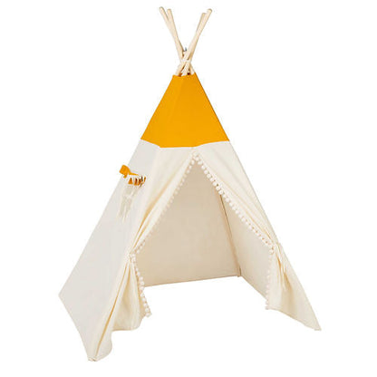 Tipi Lit Enfant Jaune et Blanc