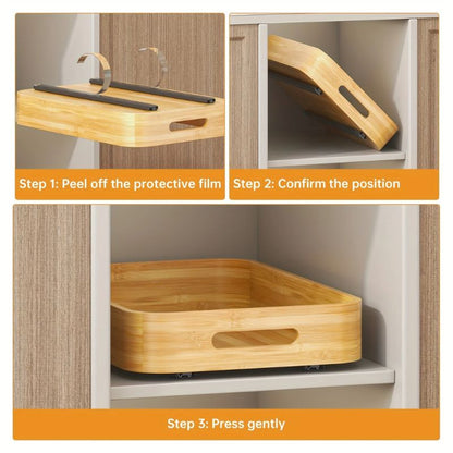 Tiroir de rangement coulissant en bambou