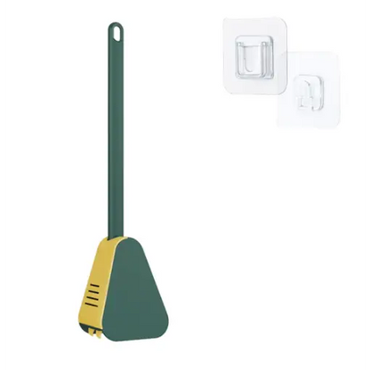 TriClean - Brosse de toilettes en Silicone Ultra - efficace ( + Support Offert) Vert