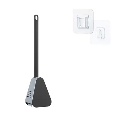 TriClean - Brosse de toilettes en Silicone Ultra - efficace ( + Support Offert) Noir