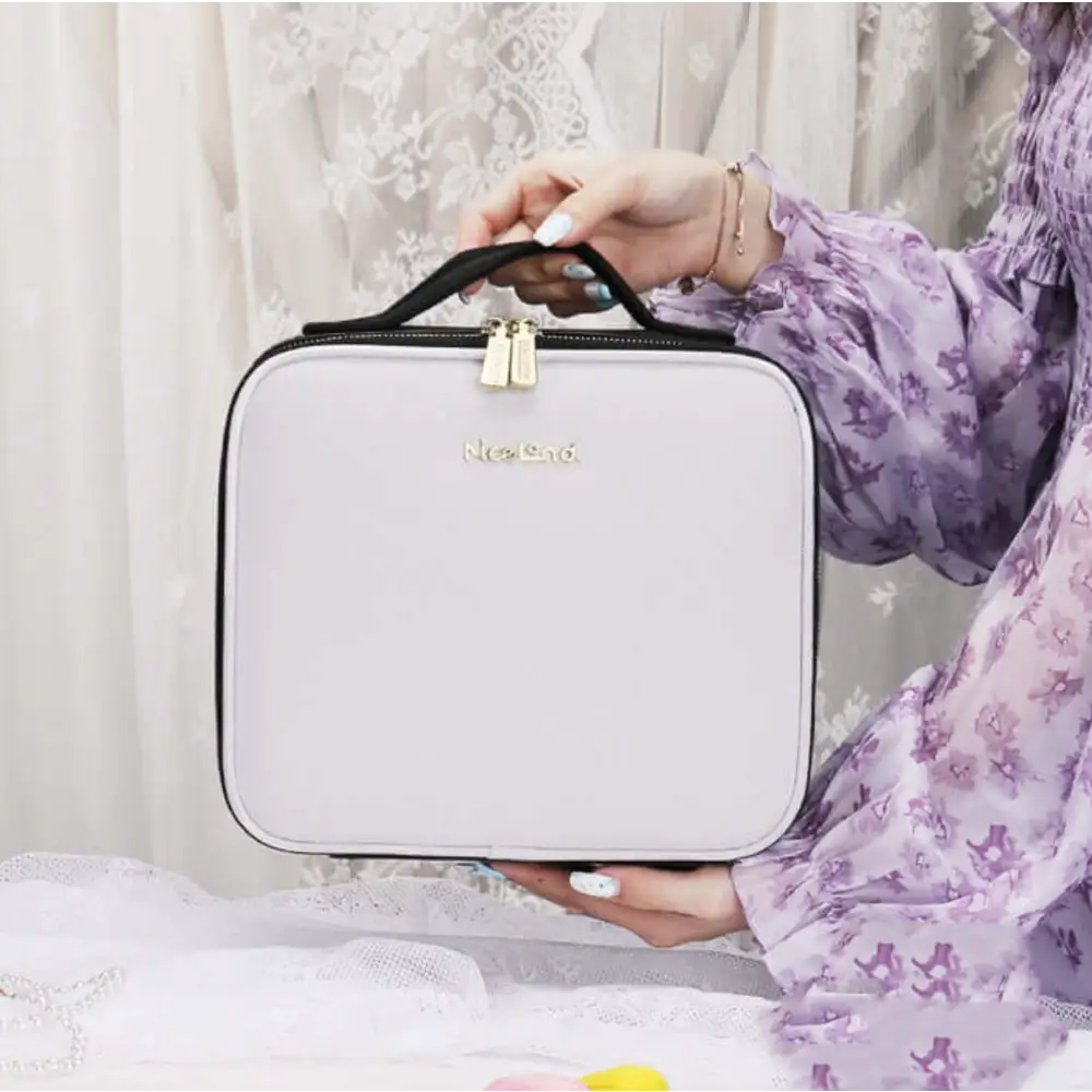 Trousse de Maquillage avec Miroir à LED - Blanc