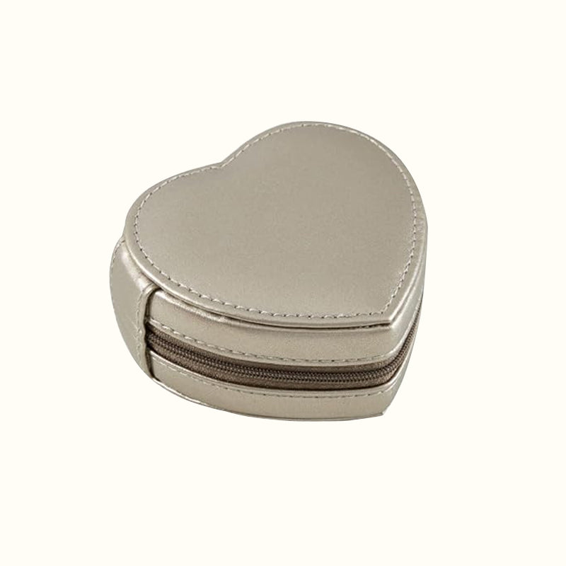 Trousse de voyage pour bijoux en forme de cœur