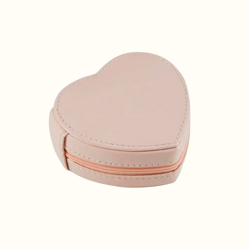 Trousse de voyage pour bijoux en forme de cœur