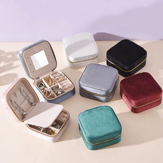 Trousse de rangement pour bijoux en velours doux