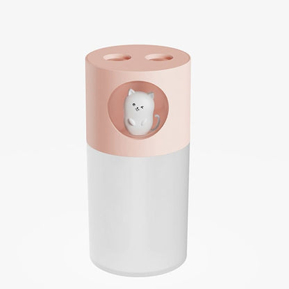 Veilleuse humidificateur d’air double pulvérisation / humidificateur d’air rose pour fille design chaton