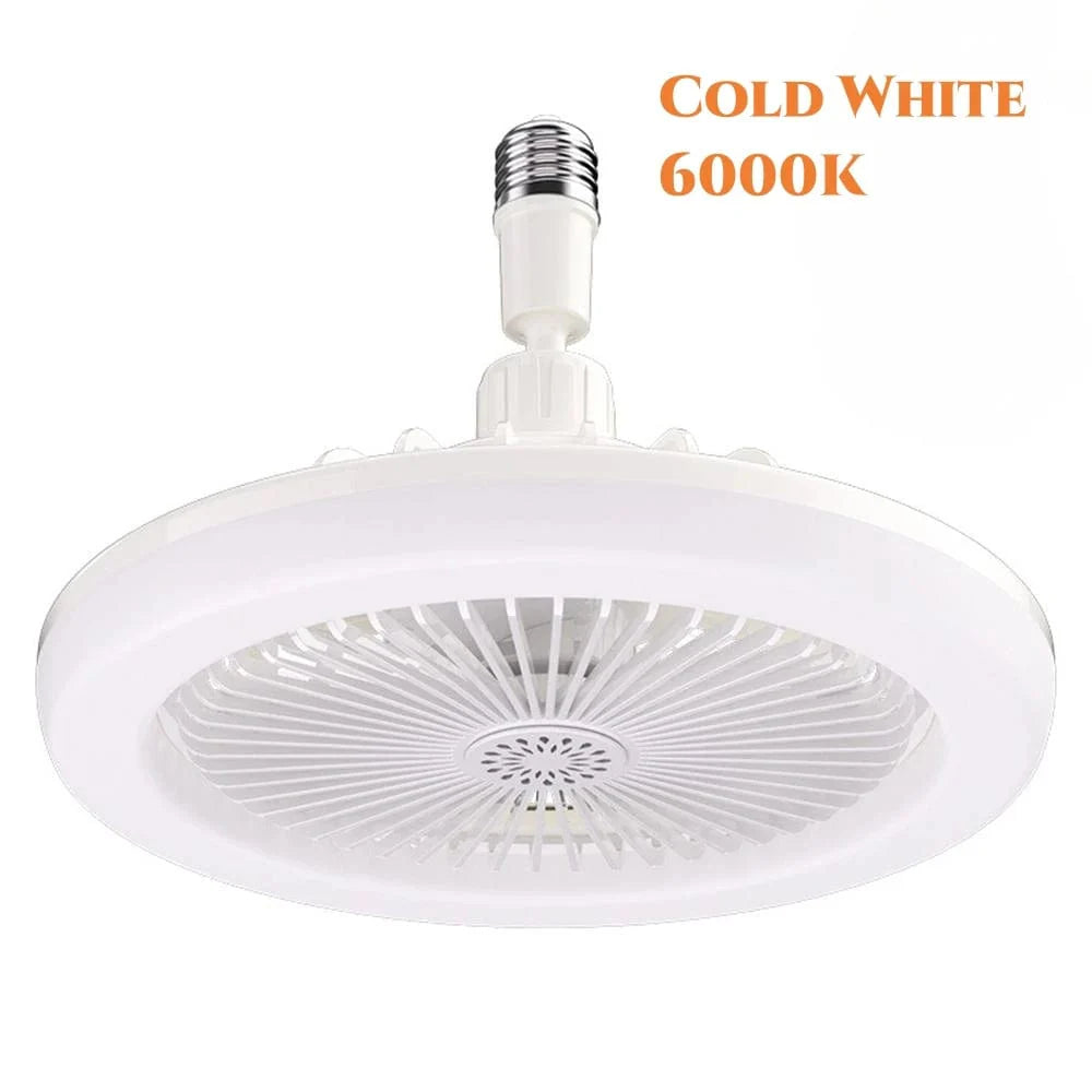 Ventilateur Plafond Lampe LED E27 pour Salon Chambre • JOYINLED Cold White
