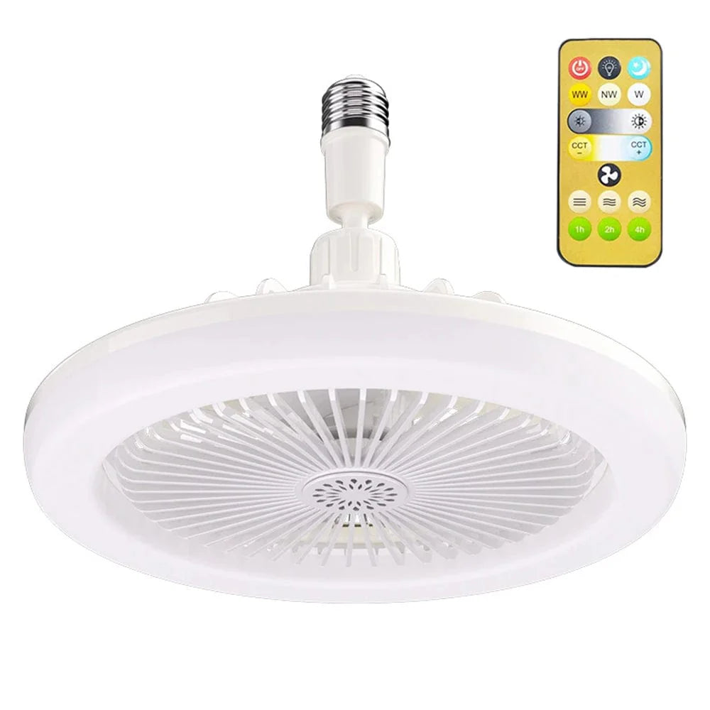 Ventilateur Plafond Lampe LED E27 pour Salon Chambre • JOYINLED Tricolor Dimmable