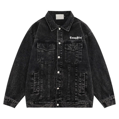 Veste Denim Retro Gothique - Black / S