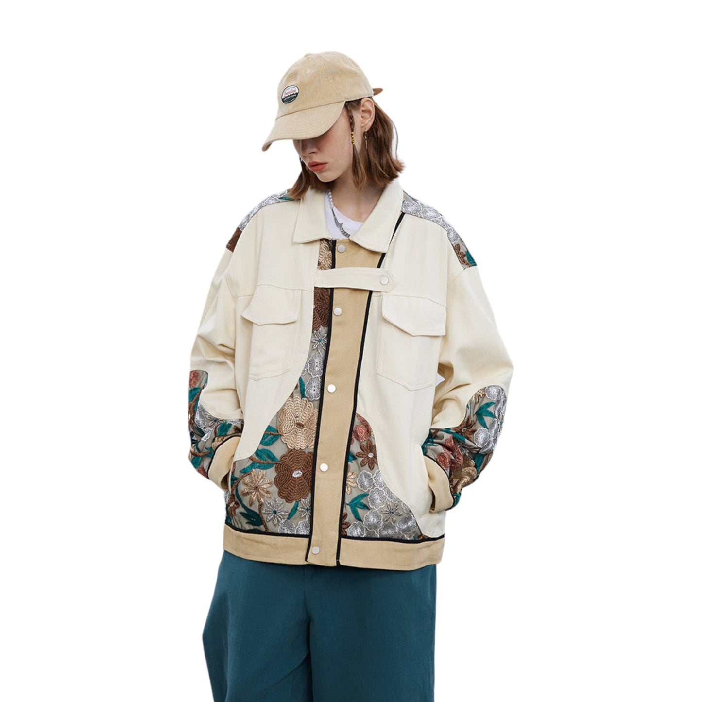 Veste harajuku japonaise homme fleurs