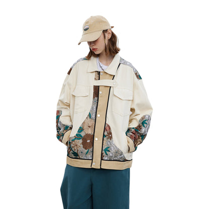 Veste harajuku japonaise homme fleurs