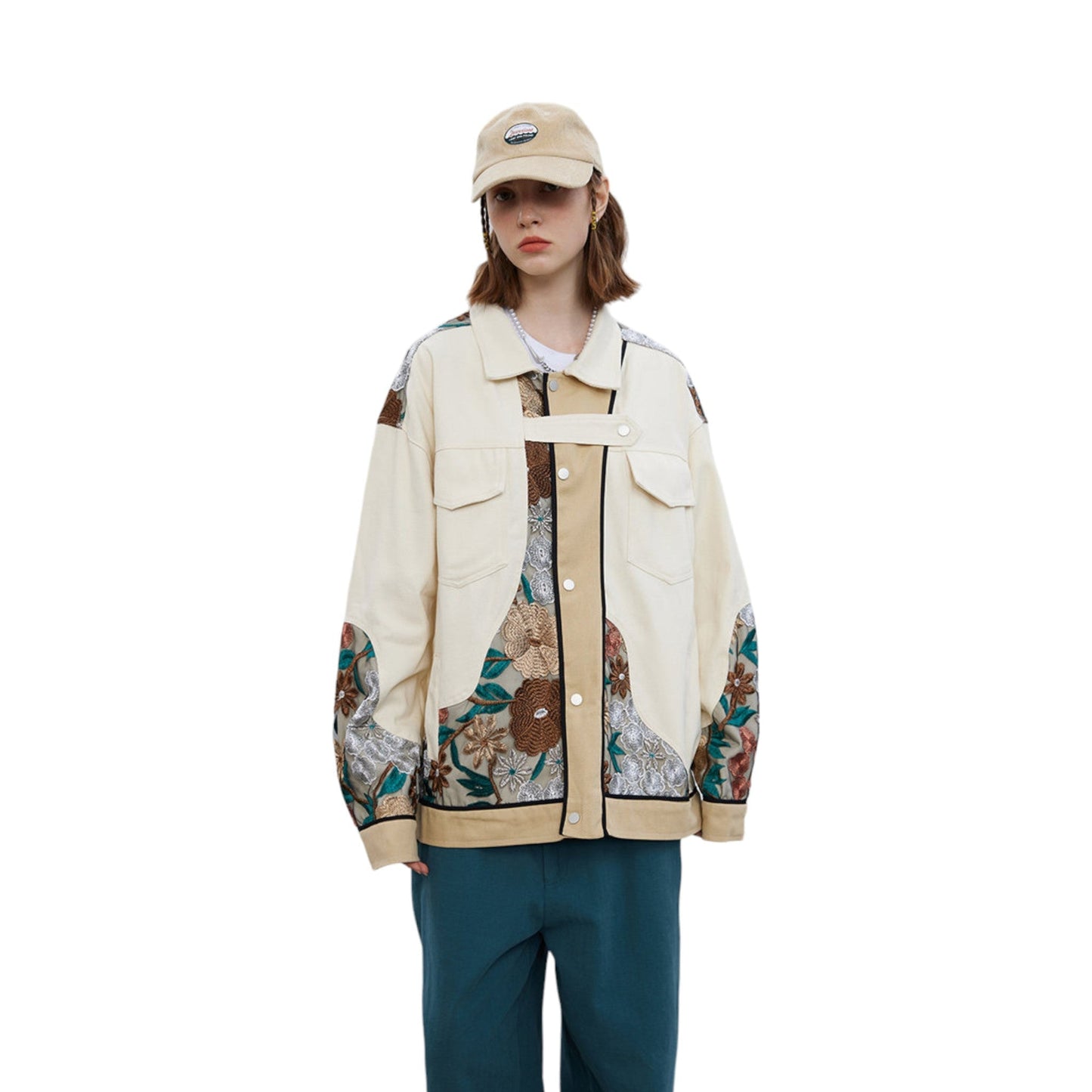 Veste harajuku japonaise homme fleurs