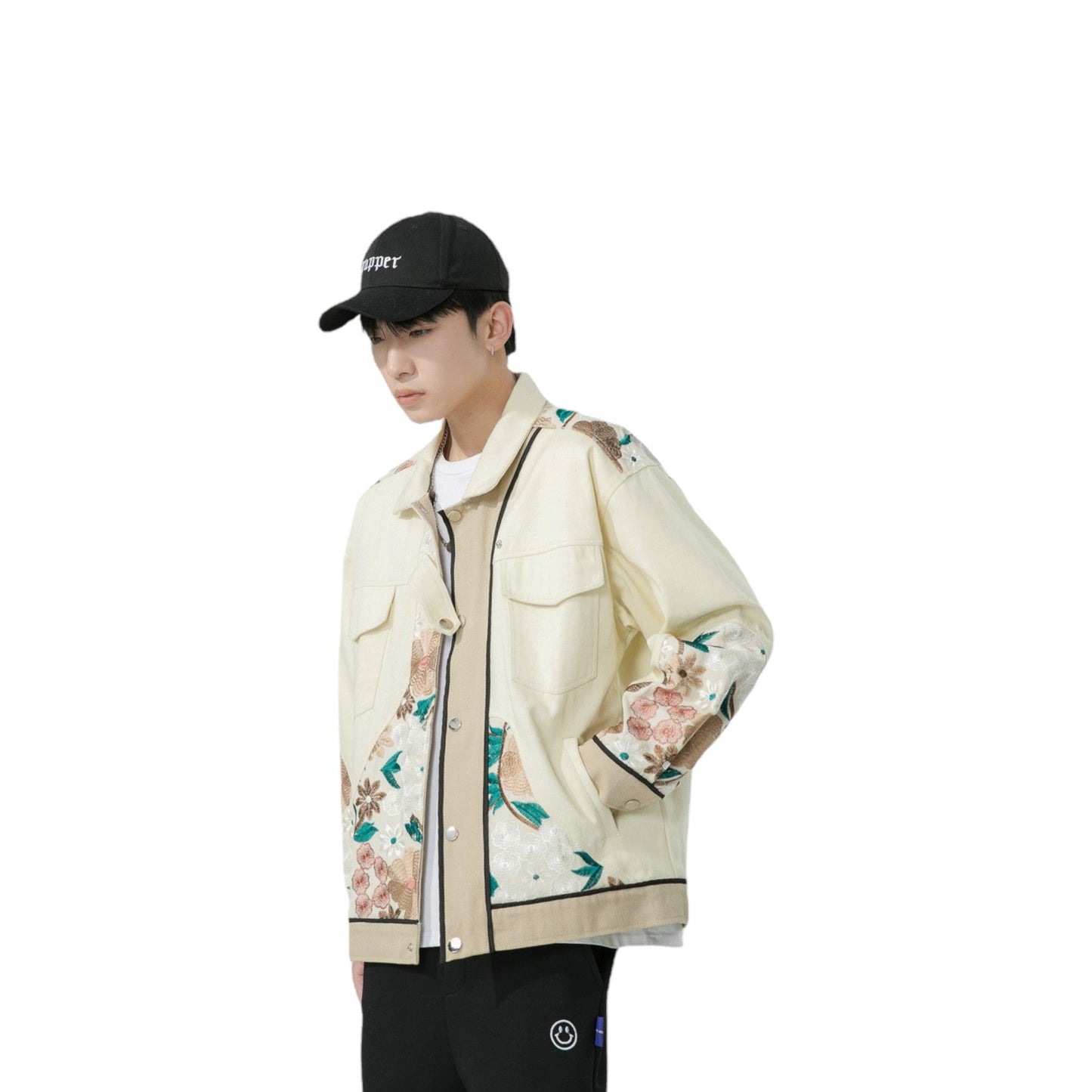 Veste harajuku japonaise homme fleurs