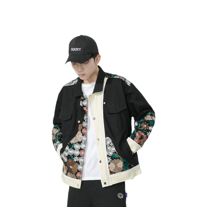 Veste harajuku japonaise homme fleurs