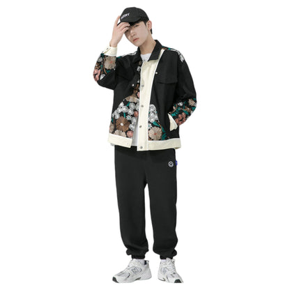 Veste harajuku japonaise homme fleurs