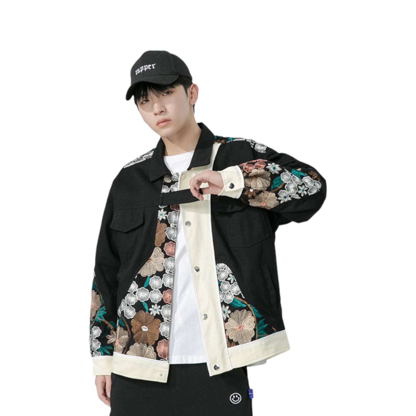 Veste harajuku japonaise homme fleurs