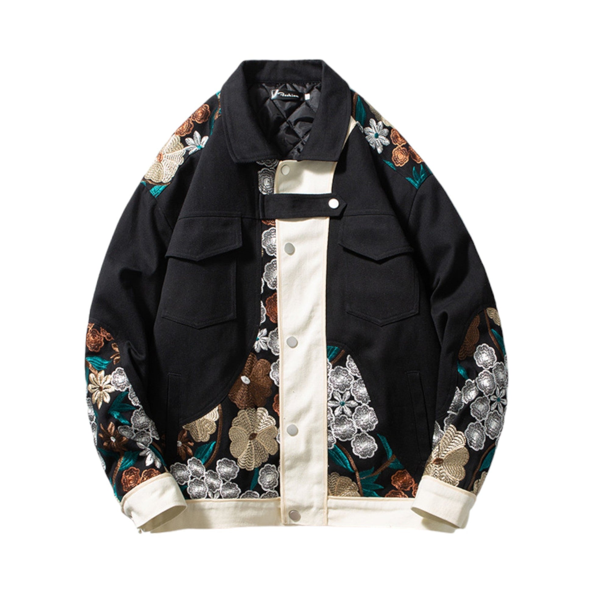Veste en Jean Broderie Floral ’OJK711’ - Noir / S