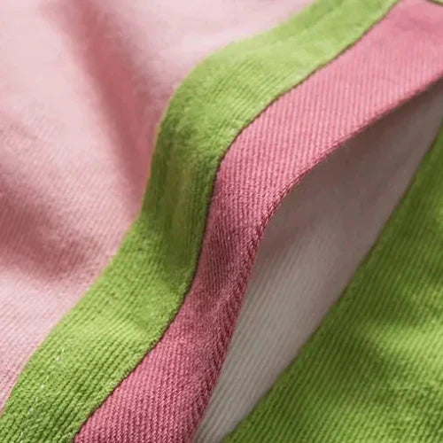 Veste en jean patchwork colorée