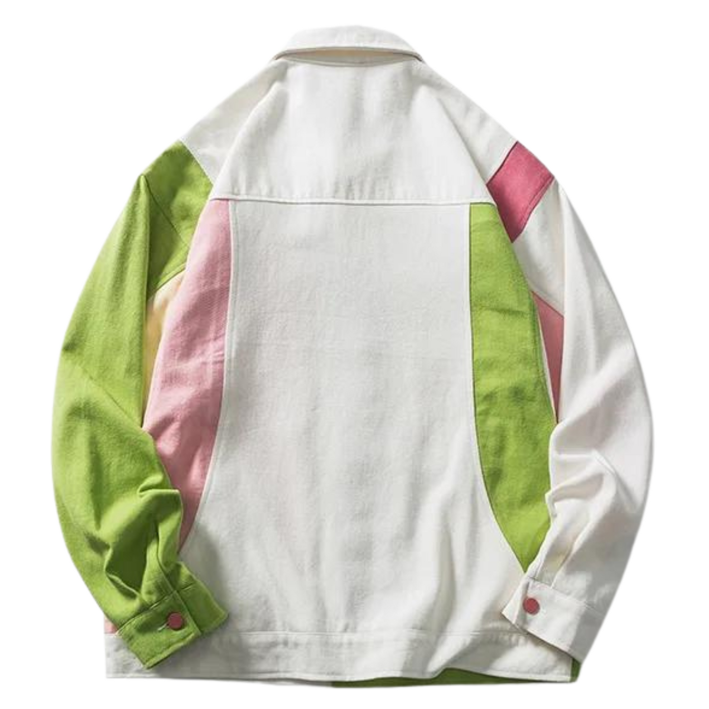 Veste en jean patchwork colorée