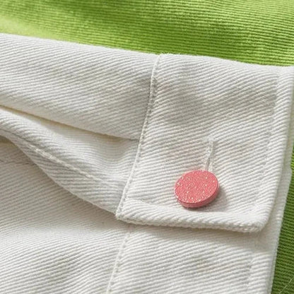 Veste en jean patchwork colorée