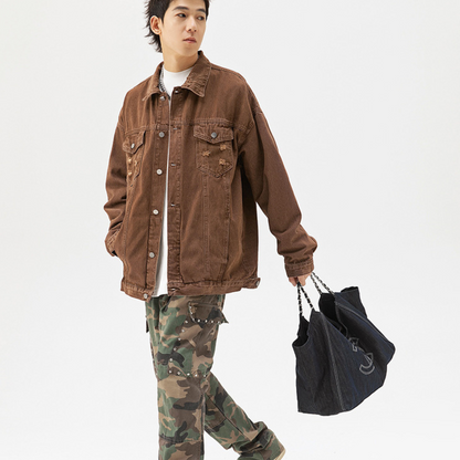 Veste en jean delave homme