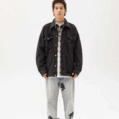 Veste en jean delave homme