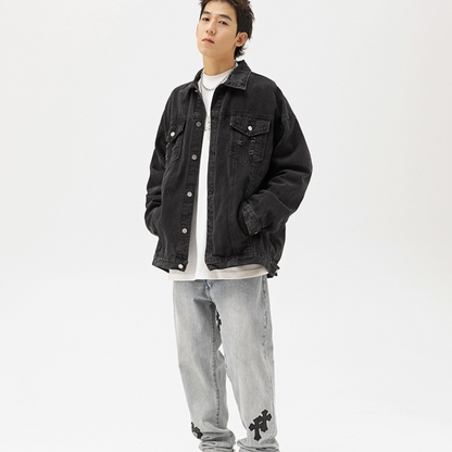 Veste en jean delave homme