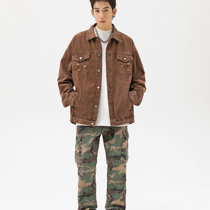 Veste en jean delave homme