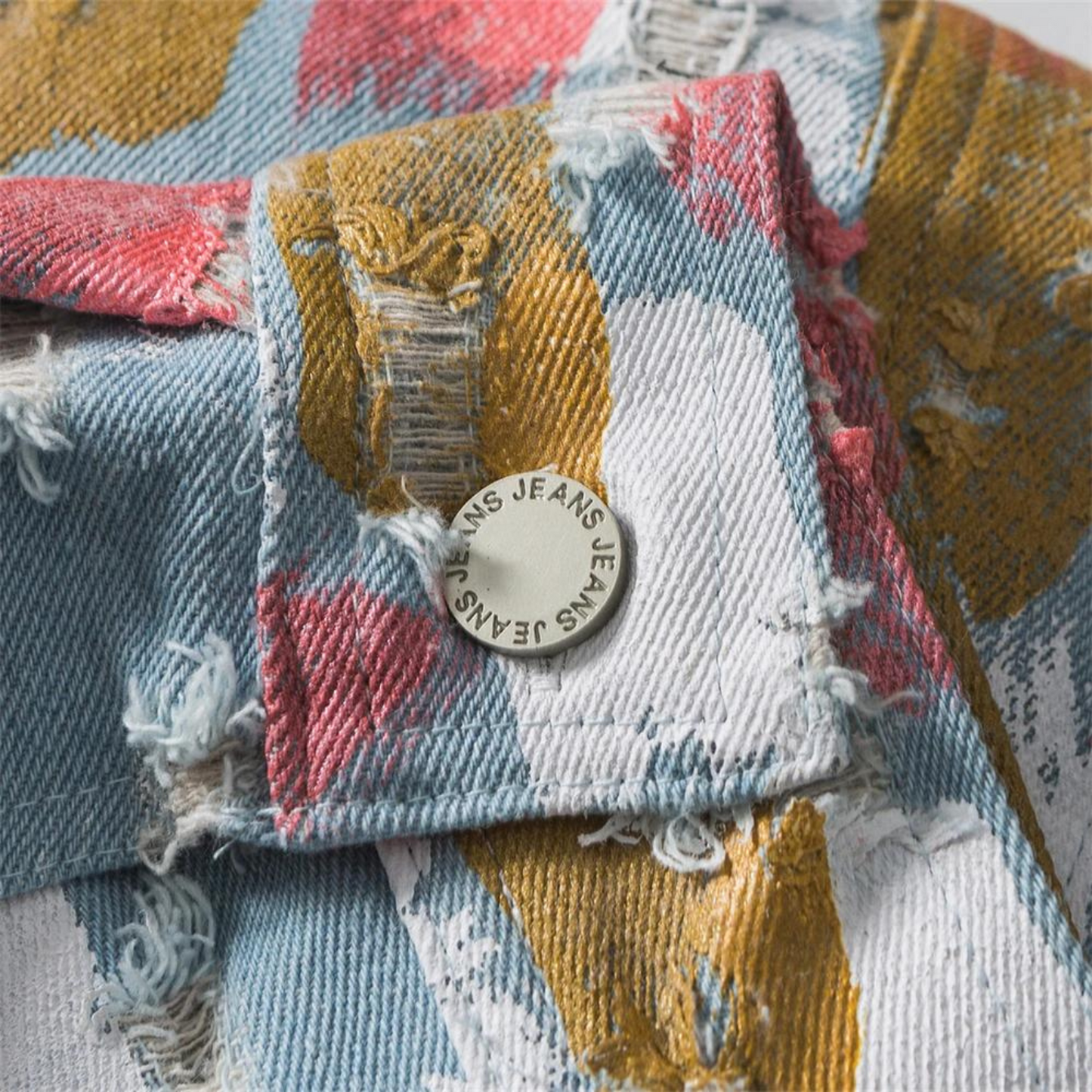 Veste en jean imprimée abstraite