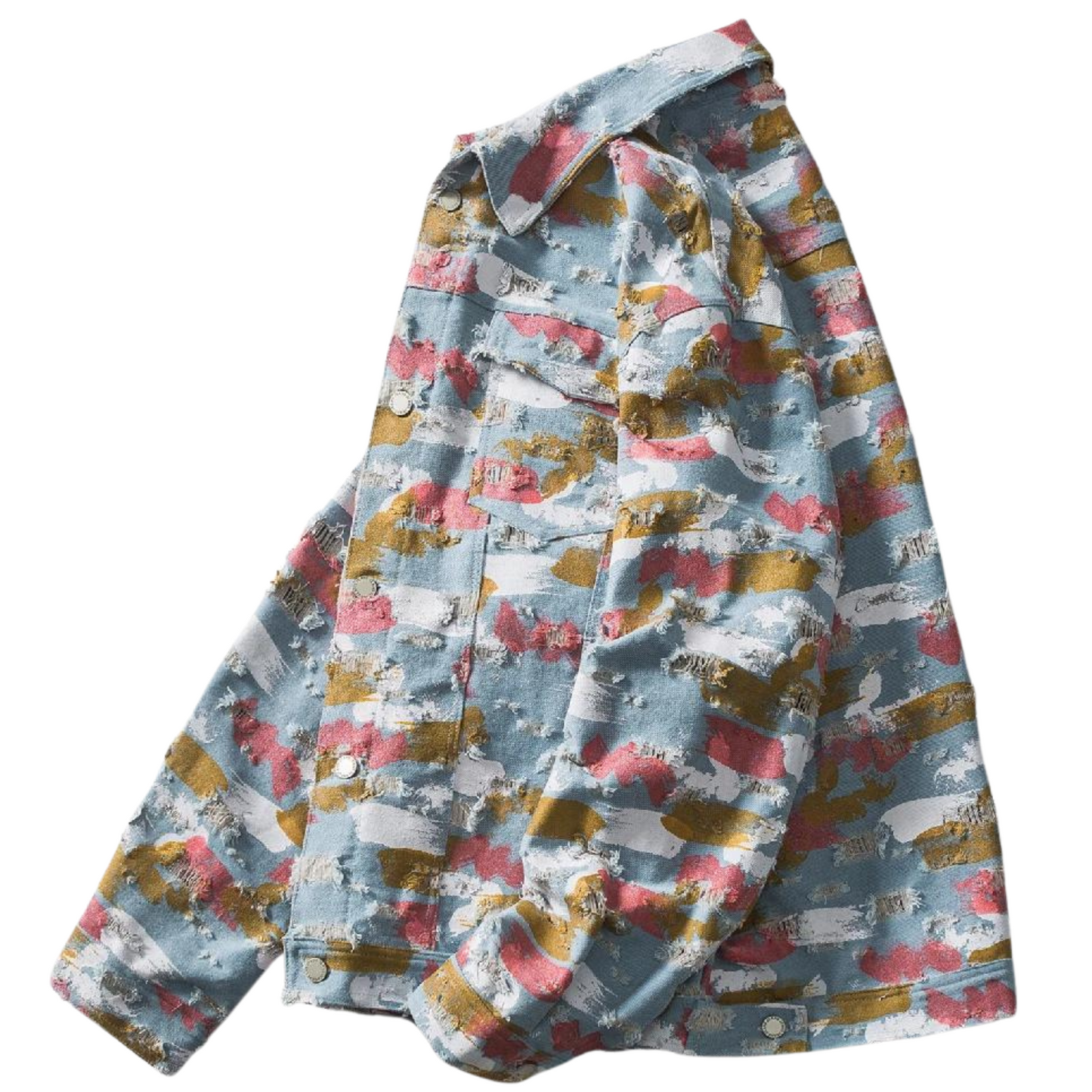 Veste en jean imprimée abstraite