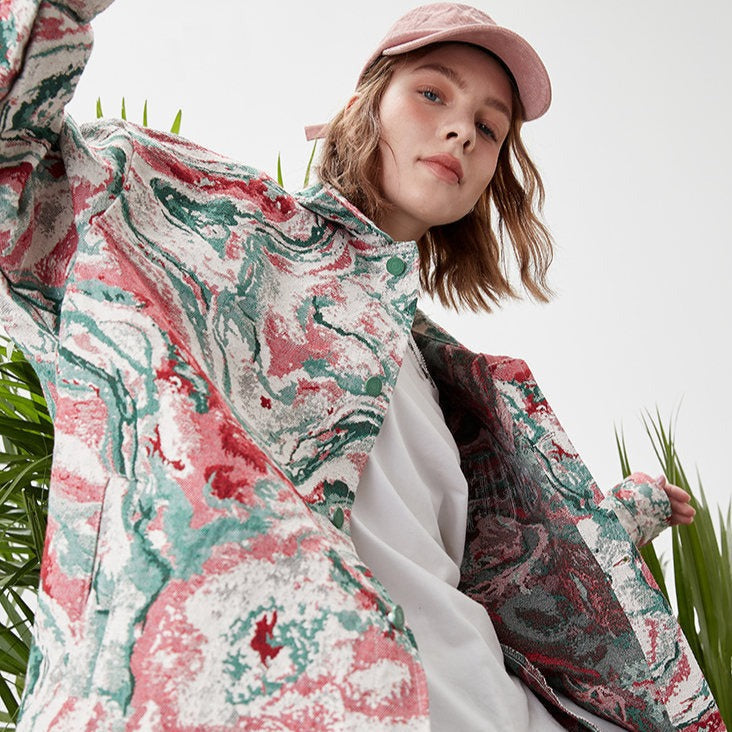 Veste en jean tie & dye